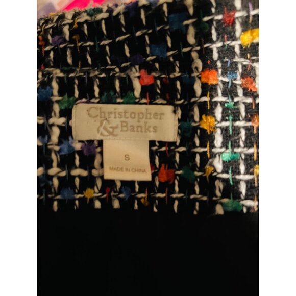 Christopher & Banks Wool Blend Blazer Jacket Rainbow Tweed Womens Sz Small - Picture 4 of 4